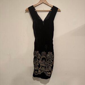 Vintage 1980s Jessica McClintock for Gunne Sax Black Velvet Dress Size 5/6